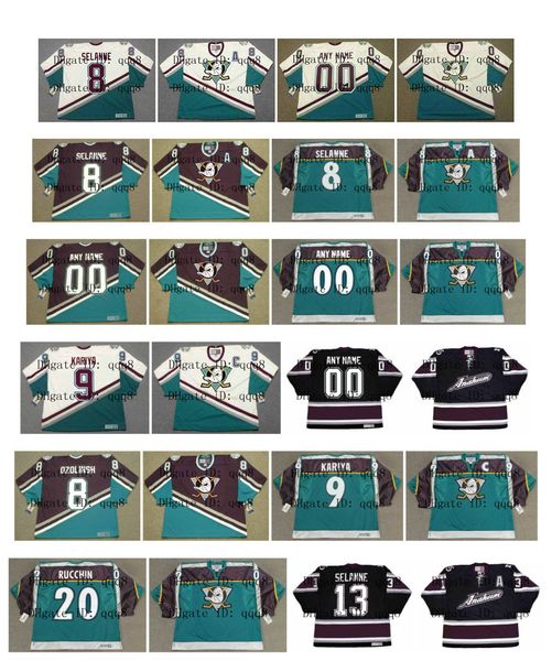 vintage anaheim mighty ducks jerseys 8 teemu selanne 9 paul kariya 8 sandis ozolinsh 13 teemu selanne 20 steve rucchin white custom hockey, Black;red
vintage anaheim mighty ducks jerseys 8 teemu selanne 9 paul kariya 8 sandis ozolinsh 13 teemu selanne 20 steve rucchin white custom hockey, Black;red