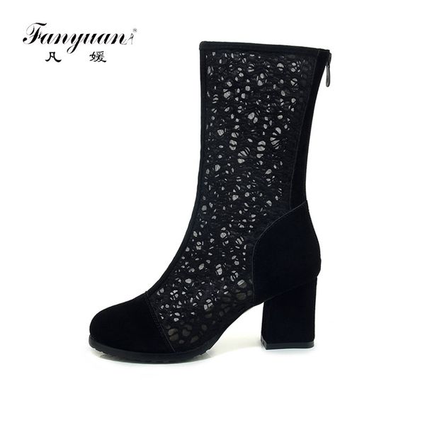 fanyuan women summer boots lace boots height shoes women round toe black chunky heel mid calf large size 33-43
fanyuan women summer boots lace boots height shoes women round toe black chunky heel mid calf large size 33-43