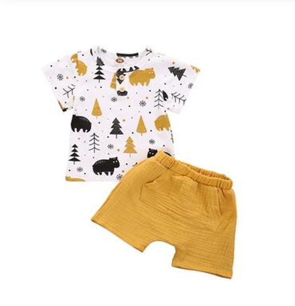 1-4years kids baby boys clothes sets print short sleeve t shirts +yellow shorts 2pcs, White
1-4years kids baby boys clothes sets print short sleeve t shirts +yellow shorts 2pcs, White