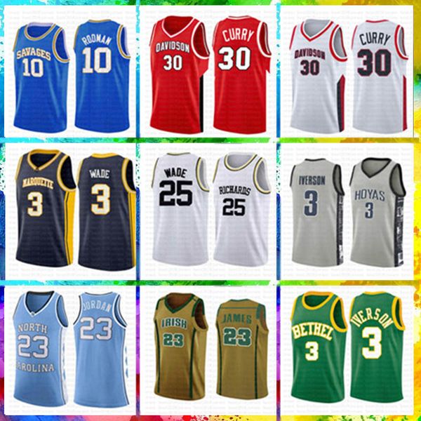 2020 ncaa lower merion basketball jersey georgetown 3 allen 3 iverson bethel high school college university lebron 2019 james 23 curry cheap, White;yellow