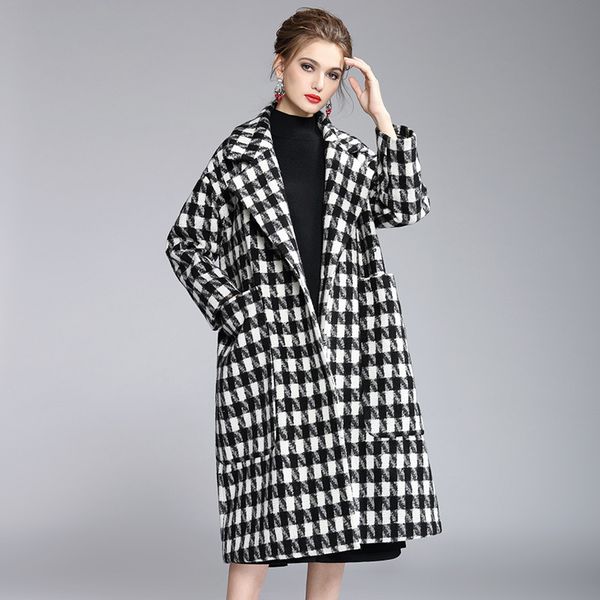 plaid suit collar long sleeve large slip pocket loose large size was thin coat winter coat women plaid, Black
plaid suit collar long sleeve large slip pocket loose large size was thin coat winter coat women plaid, Black