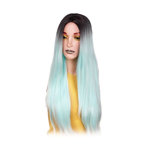 black gradient cyan long straight middle part wigs synthetic hair women wigs, cosplay party dress up
black gradient cyan long straight middle part wigs synthetic hair women wigs, cosplay party dress up