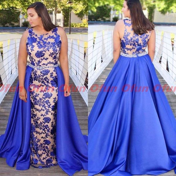 arabic plus size royal blue mermaid evening gowns jewel neck zipper back lace appliques beads sash evening party dress with detachable train, Black;red
arabic plus size royal blue mermaid evening gowns jewel neck zipper back lace appliques beads sash evening party dress with detachable train, Black;red