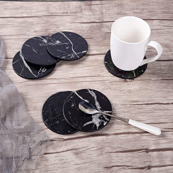 coasters for drinks 6-piece with holder,marble black round cup mat pad set of home and kitchen use mats pads
coasters for drinks 6-piece with holder,marble black round cup mat pad set of home and kitchen use mats pads