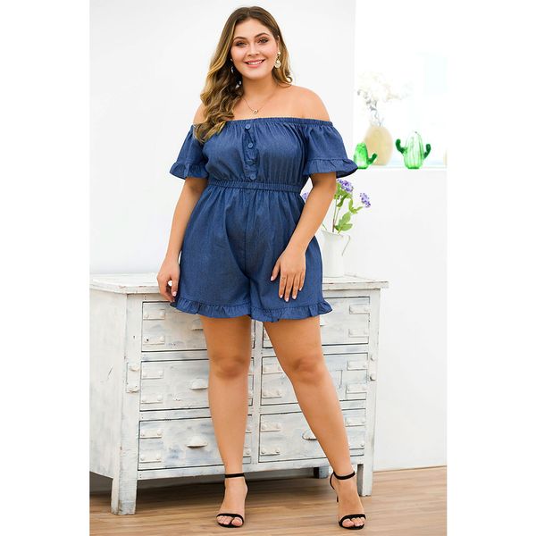 woman plus size denim jumpsuits fashion slash neck off shoulder clothing elegant ruffles-edge playsuits 2019 summer chic clothes, Black;white
woman plus size denim jumpsuits fashion slash neck off shoulder clothing elegant ruffles-edge playsuits 2019 summer chic clothes, Black;white