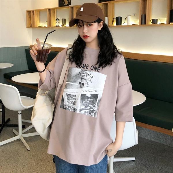 6535 cotton 2020 summer new products korean-style loose and plus-sized mid-length short sleeve t-shirt women's dress printed stu, White
6535 cotton 2020 summer new products korean-style loose and plus-sized mid-length short sleeve t-shirt women's dress printed stu, White
