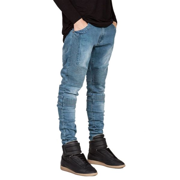 2019 new fashion brand jeans men homme straight slim fit biker jeans pants denim trousers pleated designer mens clothing, Blue
2019 new fashion brand jeans men homme straight slim fit biker jeans pants denim trousers pleated designer mens clothing, Blue