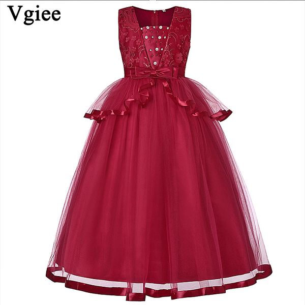 

vgiee kids dresses for girls christmas party princess dresses for girls 10 to 12 years ankle-length weddings dress outfits cc075, Red;yellow