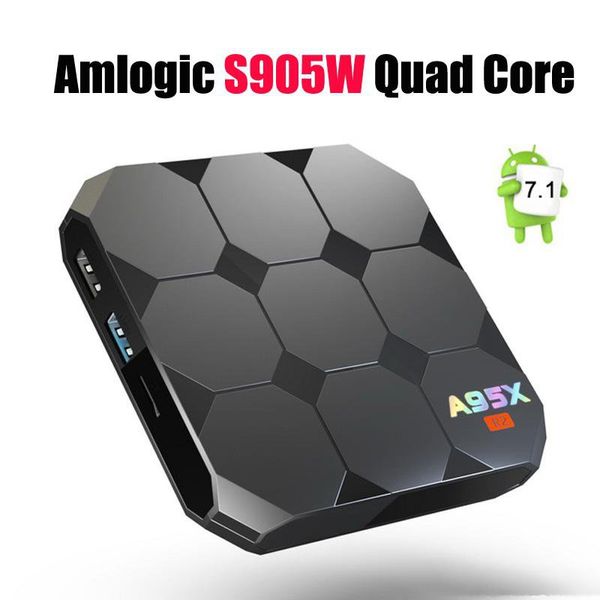

Amlogic 905w a95x r2 android 7 1 tv box 2gb 16gb quad core lcd di play hd 4k 3d wifi media player iptv boxe better 905x x96 mini