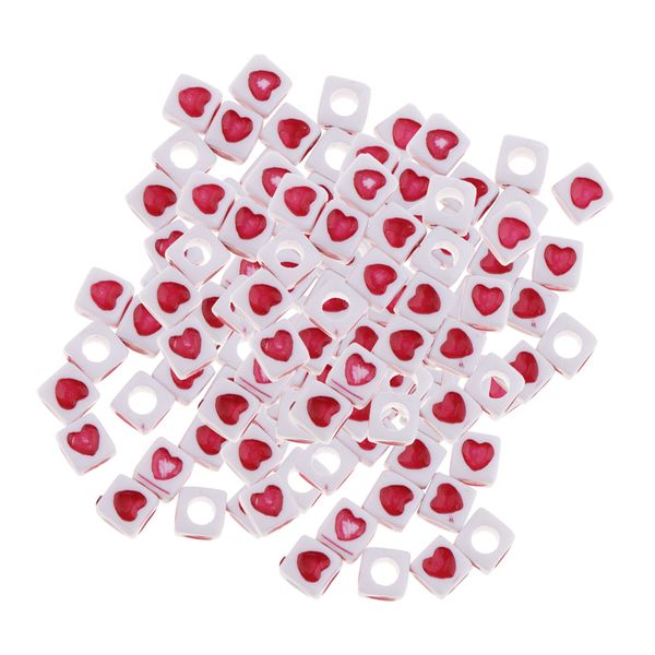 200 pieces acrylic beads square red peach heart jewelry making beads 7mm, Black
200 pieces acrylic beads square red peach heart jewelry making beads 7mm, Black