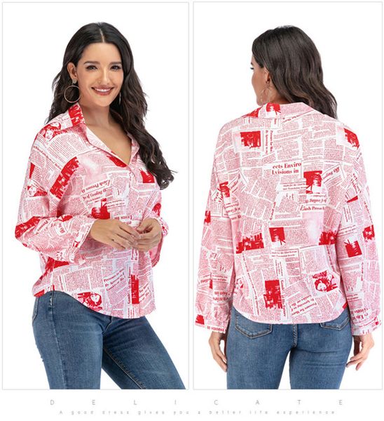 womens novelty print panelled shirts spring designer lapel neck long sleeve loose blouses females fashion casual clothing, White
womens novelty print panelled shirts spring designer lapel neck long sleeve loose blouses females fashion casual clothing, White