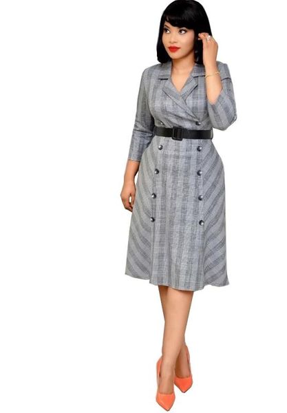 office lady style fashion plaid a-line dress turn down collar 3 quarter sleeve midi dress double breasted elegant shirt, Black;gray
office lady style fashion plaid a-line dress turn down collar 3 quarter sleeve midi dress double breasted elegant shirt, Black;gray