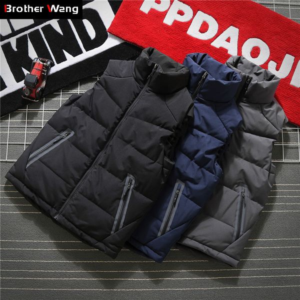 men's white duck down vest 2019 winter new style casual standing collar warm sleeveless jackets and coats male brand clothing, Black
men's white duck down vest 2019 winter new style casual standing collar warm sleeveless jackets and coats male brand clothing, Black