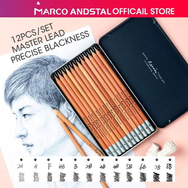 marco 12 artist drawing pencils 8b,7b,6b,5b,4b,3b,2b,b,,f,h,2h art pencils sketch set drawing kit precision graphite
marco 12 artist drawing pencils 8b,7b,6b,5b,4b,3b,2b,b,,f,h,2h art pencils sketch set drawing kit precision graphite