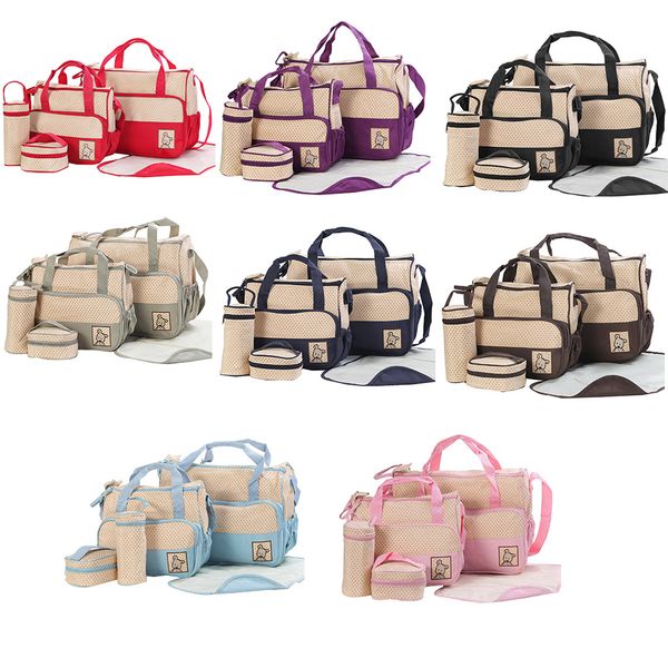 multifunctional waterproof large capacity washable travel tote stylish diaper bag set 5 pieces, White
multifunctional waterproof large capacity washable travel tote stylish diaper bag set 5 pieces, White