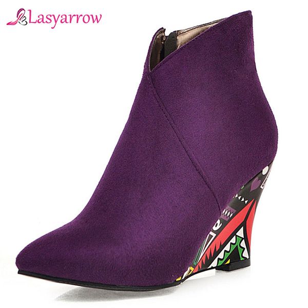 lasyarrow big size 34-43 fashion ankle boots for women pointed toe ladies autumn winter boots wedges high heels prom 2020, Black
lasyarrow big size 34-43 fashion ankle boots for women pointed toe ladies autumn winter boots wedges high heels prom 2020, Black