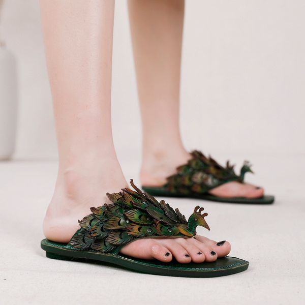original genuine leather ethnic ladies slippers summer 2020 new peacock women flip flops soft sole clip toe female sandals shoes, Black
original genuine leather ethnic ladies slippers summer 2020 new peacock women flip flops soft sole clip toe female sandals shoes, Black