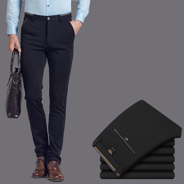 fall men's business casual pants high stretch slim straight pants black suit fashion formal trousers plus big size 28-38
fall men's business casual pants high stretch slim straight pants black suit fashion formal trousers plus big size 28-38