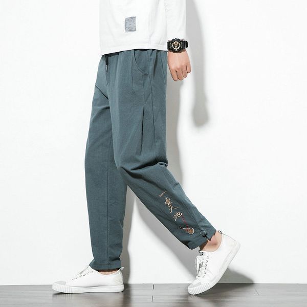 chinese style cotton casual trousers men embroidery designer slim fit solid sweatpants men pants, Black
chinese style cotton casual trousers men embroidery designer slim fit solid sweatpants men pants, Black