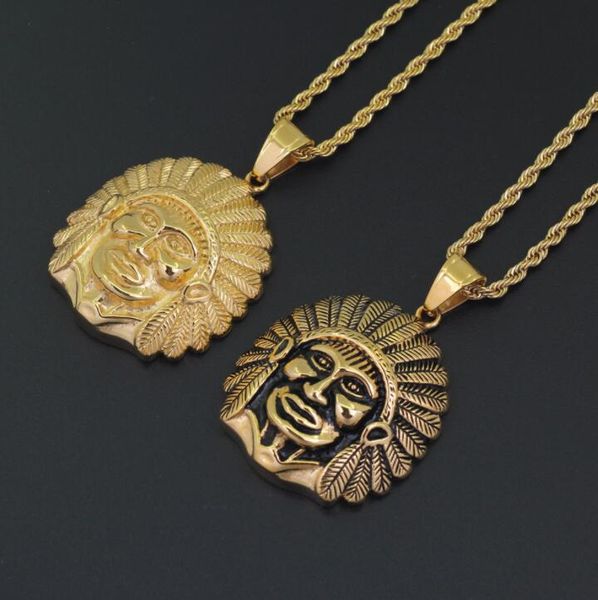 hip hop indian chief pendant necklaces for men luxury necklace stainless steel cuban chains dog tag jewelry, Silver
hip hop indian chief pendant necklaces for men luxury necklace stainless steel cuban chains dog tag jewelry, Silver