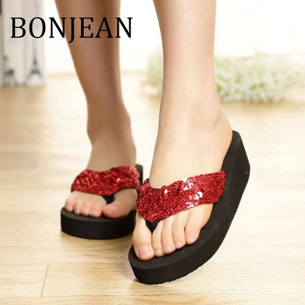 2019 bling bling shoes for women summer wedges slippers with sequin casual red flip flops ladies indoor shoes bj1303, Black
2019 bling bling shoes for women summer wedges slippers with sequin casual red flip flops ladies indoor shoes bj1303, Black