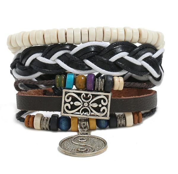 2020 100% genuine leather bracelet diy bagua pendant wax rope beading men's combination suit bracelet 3styles/1set, Black
2020 100% genuine leather bracelet diy bagua pendant wax rope beading men's combination suit bracelet 3styles/1set, Black