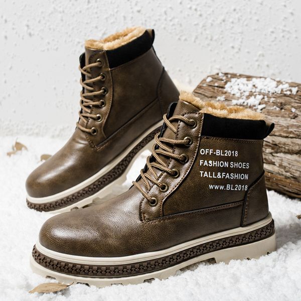 winter men snow boots with fur warm fleeces cotton shoes high lace-up boots platform leather footwear design anti-skid, Black
winter men snow boots with fur warm fleeces cotton shoes high lace-up boots platform leather footwear design anti-skid, Black