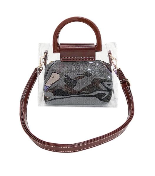 women clear bags summer straw crossbody shoulder bags two piece women transparent handbag clutch purse black
women clear bags summer straw crossbody shoulder bags two piece women transparent handbag clutch purse black