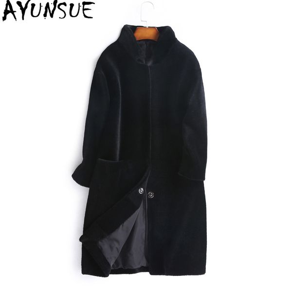ayunsue women's fur coat natural wool female jacket sheep shearling coats women 2019 autumn winter long trench jackets yjrlj y190926, Black;brown
ayunsue women's fur coat natural wool female jacket sheep shearling coats women 2019 autumn winter long trench jackets yjrlj y190926, Black;brown