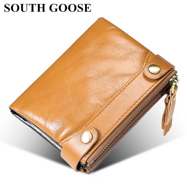 south genuine leather men wallet short coin purse male small vintage double zipper wallets rfid blocking card holder, Red;black
south genuine leather men wallet short coin purse male small vintage double zipper wallets rfid blocking card holder, Red;black