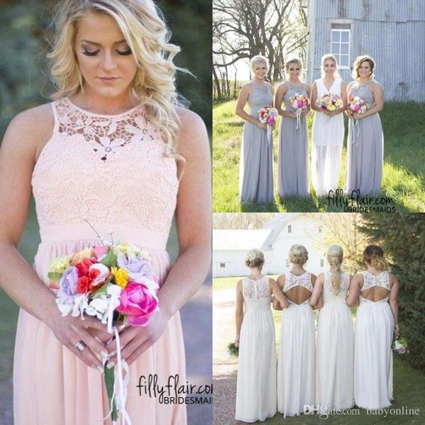 2019 new country style bridesmaid dresses grey blue pink ivory lace high waist maternity chiffon long summer beach dresses, White;pink
2019 new country style bridesmaid dresses grey blue pink ivory lace high waist maternity chiffon long summer beach dresses, White;pink
