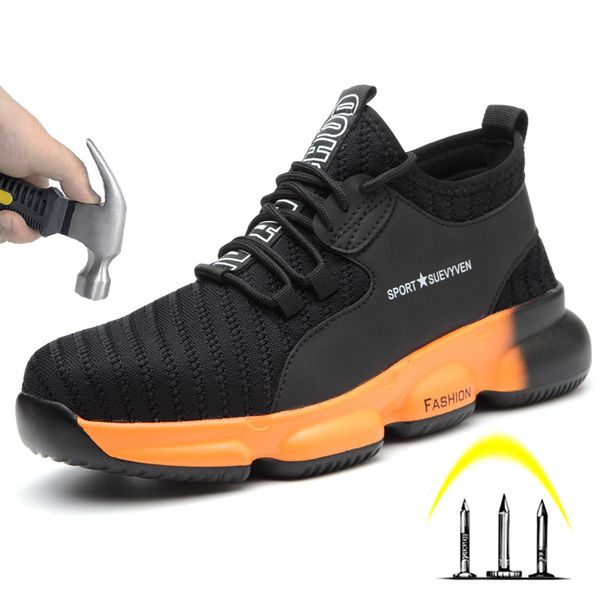 ultra-light safety shoes men's breathable lightweight breathable soft bottom anti-smashing anti-puncture safety work men's shoes, Black
ultra-light safety shoes men's breathable lightweight breathable soft bottom anti-smashing anti-puncture safety work men's shoes, Black