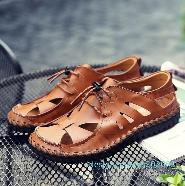 men sandals summer soft bottom hole roman casual cow leather sandals male beach drvier loafer sandals d03, Black
men sandals summer soft bottom hole roman casual cow leather sandals male beach drvier loafer sandals d03, Black