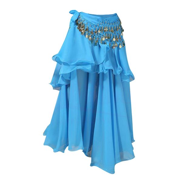 women's belly dance dresses oriental costumes performance dress double slits belly dance skirts dance skirt with coins hip scarf, Blue
women's belly dance dresses oriental costumes performance dress double slits belly dance skirts dance skirt with coins hip scarf, Blue