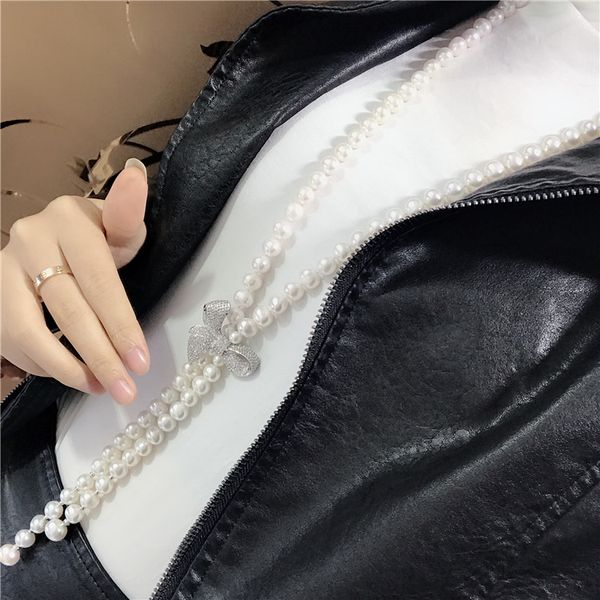 zi you women's fashion jewelry micro inlaid zircon accessories freshwater pearl necklace tassel pendant long sweater chain, Silver
zi you women's fashion jewelry micro inlaid zircon accessories freshwater pearl necklace tassel pendant long sweater chain, Silver