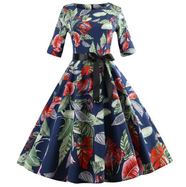 4 color autumn floral print women dress half sleeve o-neck vintage dress casual slim a-line swing elegant party new d179, Black;gray
4 color autumn floral print women dress half sleeve o-neck vintage dress casual slim a-line swing elegant party new d179, Black;gray