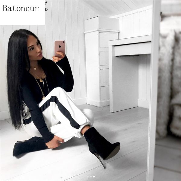 casual pants autumn women elastic waist bandage side black bars white pants high waist casual leggings, Black;white
casual pants autumn women elastic waist bandage side black bars white pants high waist casual leggings, Black;white