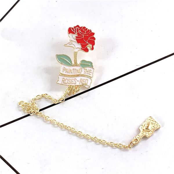 chain rose brush painting the roses red pretty cute brooch special cartoon personality creative gift to girl, Gray
chain rose brush painting the roses red pretty cute brooch special cartoon personality creative gift to girl, Gray