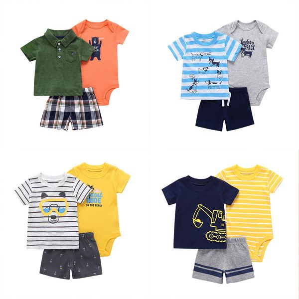 kids boys cartoon outfits 12 design toddler polo t-shirts striped romper kids dsigner clothes boy dinosaur splice elastic shorts 060303, White
kids boys cartoon outfits 12 design toddler polo t-shirts striped romper kids dsigner clothes boy dinosaur splice elastic shorts 060303, White