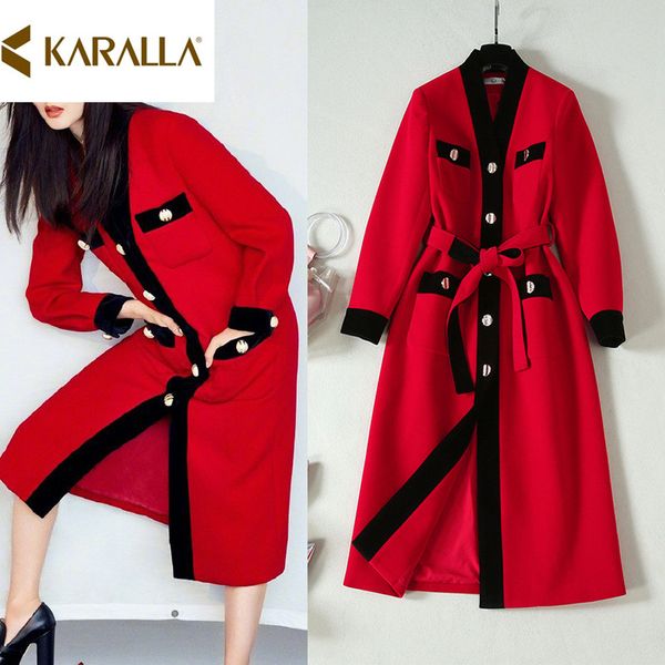 new 2020 women's spring autumn designer black red contrast gorgeous nail button lace loose wool coat outwear h1361, Tan;black
new 2020 women's spring autumn designer black red contrast gorgeous nail button lace loose wool coat outwear h1361, Tan;black