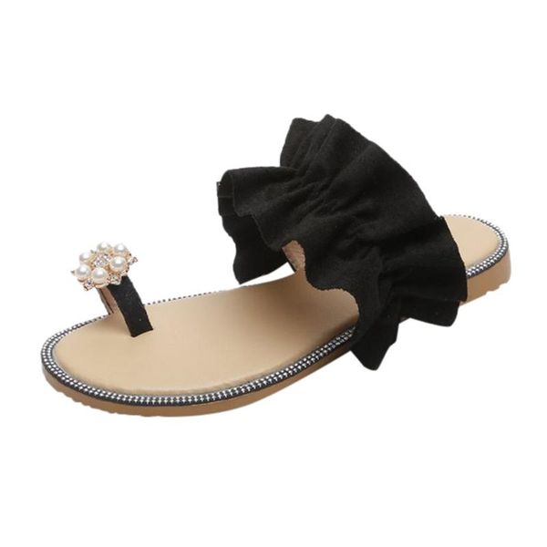 women slippers new trend girls pearl flat bohemian style shoes comfortable casual sandals slippers beach shoes personality, Black
women slippers new trend girls pearl flat bohemian style shoes comfortable casual sandals slippers beach shoes personality, Black