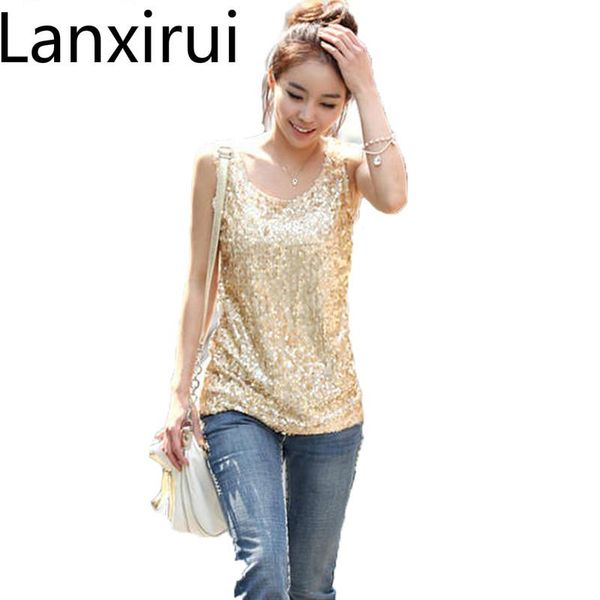 new women summer plus size thin slim gold sequined blingbling vest bottoming shirt ladies sleeveless tee loose yl346, White
new women summer plus size thin slim gold sequined blingbling vest bottoming shirt ladies sleeveless tee loose yl346, White