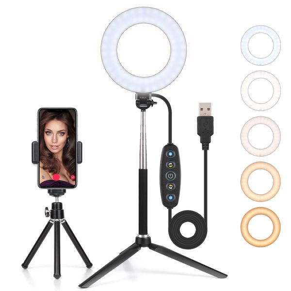 led ring light dimmable 6 inch makeup ring light,with tripod stand selfie stick,ring light for streaming
led ring light dimmable 6 inch makeup ring light,with tripod stand selfie stick,ring light for streaming