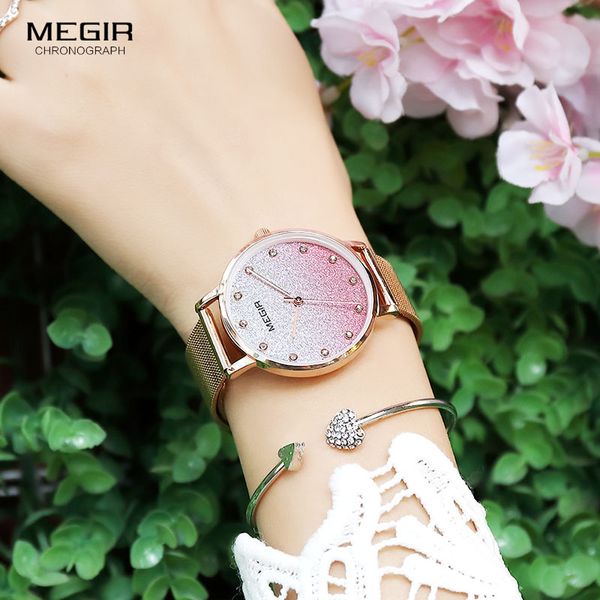 megir women's simple analogue quartz watches brass mesh bracelet ultra thin wristwatch for lady woman relogios clock 4215 pink, Slivery;brown
megir women's simple analogue quartz watches brass mesh bracelet ultra thin wristwatch for lady woman relogios clock 4215 pink, Slivery;brown