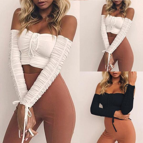women's tanks & camis arrival 2021 fashion tight elastic full sleeve slash neck plain white black female t-shirt
women's tanks & camis arrival 2021 fashion tight elastic full sleeve slash neck plain white black female t-shirt