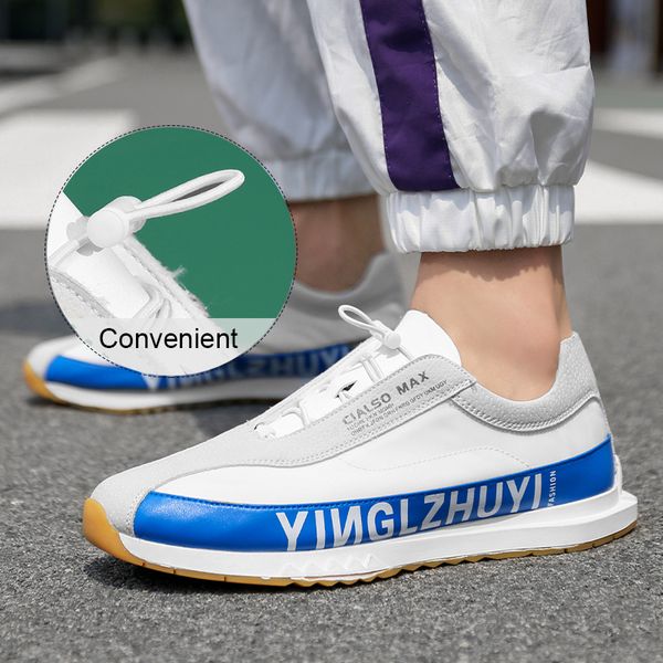 new running shoes men leather flat shoes low sneakers men sport outdoor sneakers male trainers breathable white