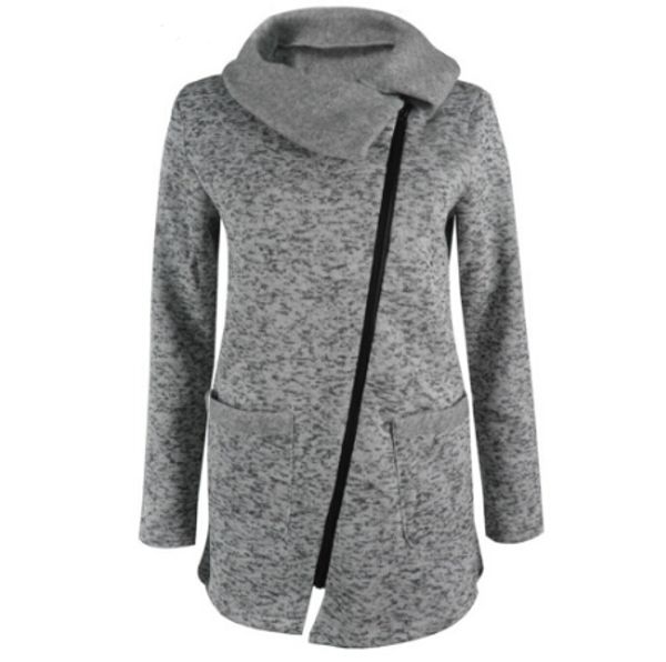 women autumn winter clothes warm fleece jacket slant zipper collared coat casual clothing overcoat female coat sweatshirts, Black;brown
women autumn winter clothes warm fleece jacket slant zipper collared coat casual clothing overcoat female coat sweatshirts, Black;brown