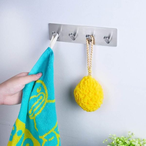 stainless steel self adhesive hook key rack home kitchen towel hanger wall mount useful
stainless steel self adhesive hook key rack home kitchen towel hanger wall mount useful