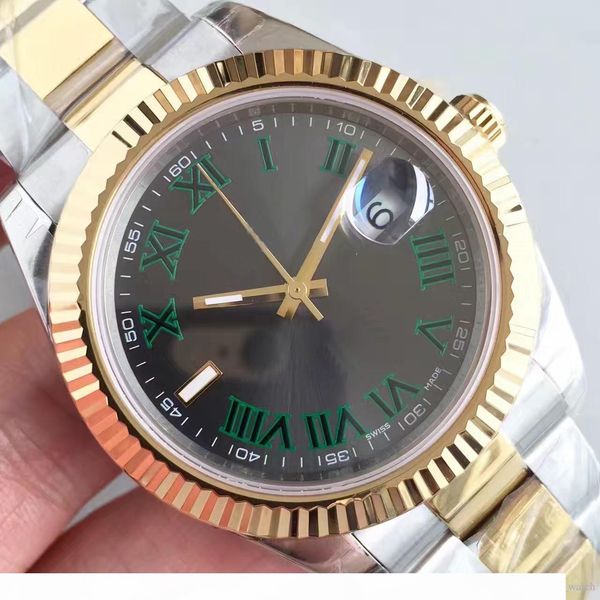 u1 factory 41mm grey dial roman number sapphire datejust mens watches automatic mechanical watch two tone bracelet fluted bezel wristwatches, Slivery;brown
u1 factory 41mm grey dial roman number sapphire datejust mens watches automatic mechanical watch two tone bracelet fluted bezel wristwatches, Slivery;brown