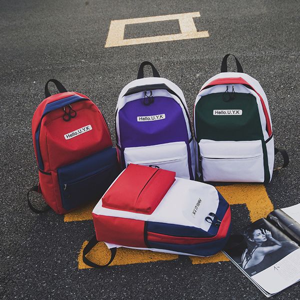 students teenager new patchwork color school bag women fashion cute backpack girls korean large capacity casual cool travel bags
students teenager new patchwork color school bag women fashion cute backpack girls korean large capacity casual cool travel bags